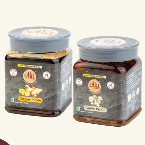 Ella Foods Ginger & Garlic Pickle (250g Each)